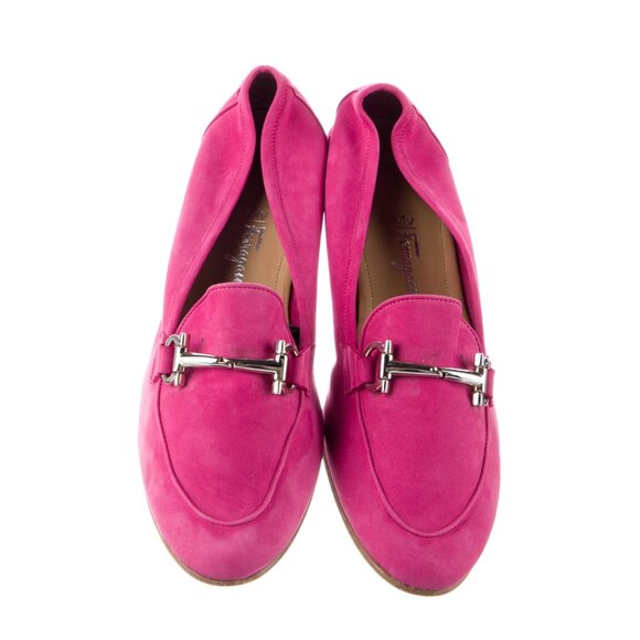 Salvatore Ferragamo Gancini Logo Suede Loafers - Picture 1 of 3